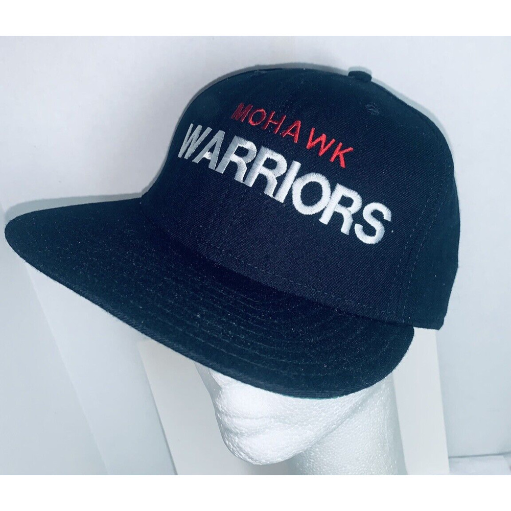 Mohawk Warriors Black Green Cap Embroidered SnapBack New Era USA GUC